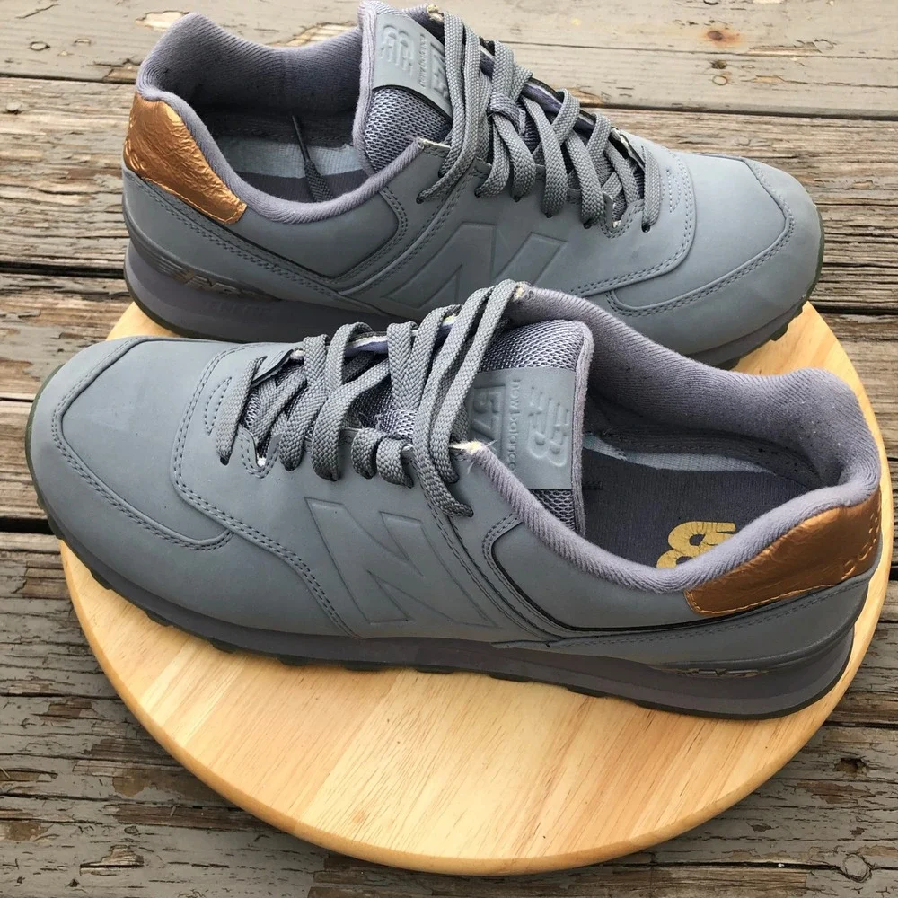 New Balance 574 Lifestyle Shoes Mens 11 US Molton Gunmetal Grey Gold  ML574MTA